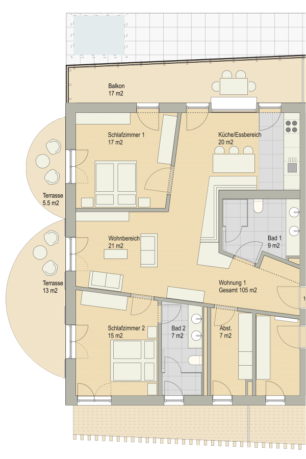 Grundriss Ferienwohnung 1